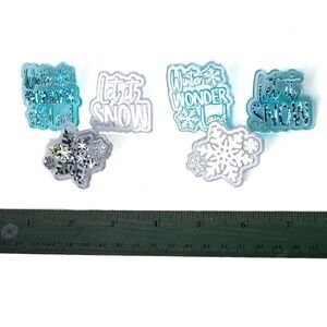 Statement Rings Winter Snowflake Snow Plastic - Set of 6